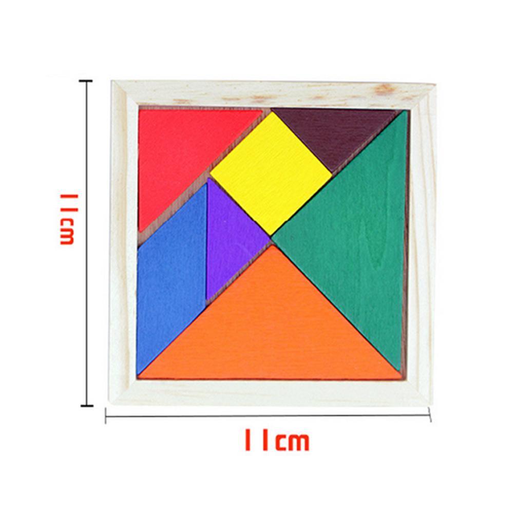 Kid Wooden Toys Tangram Brain Teaser Tetris Game Colorful Geometry Shape Jigsaw Puzzle Educational Wooden Puzzle Toys-ebowsos