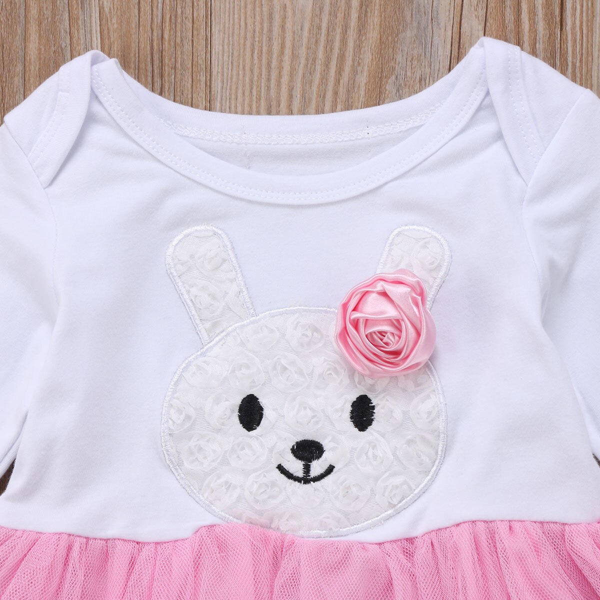Kids Baby Girls Princess Flower Bunny Lace Shirt Long Sleeve Cotton Cute+Top Pants Outfits Set Clothes - ebowsos