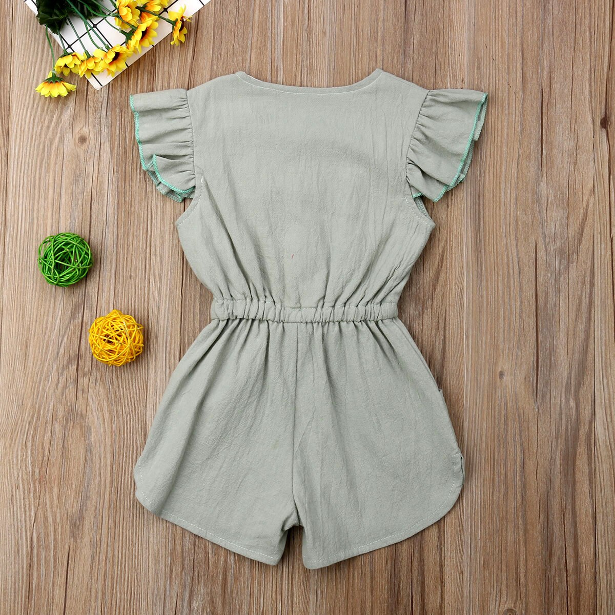 Kids Baby Girls Summer Bib pants Short Sleeve Infant Overalls Jumpsuit Toddler Clothes Sunsuit - ebowsos