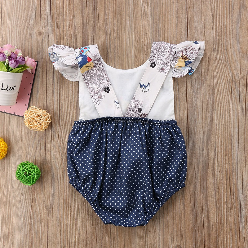 Kids Clothes Newborn Infant Baby Girls Summer Fly Sleeve Romper Cartoon Ruffles Jumpsuit Outfits Sunsuit 0-24M - ebowsos