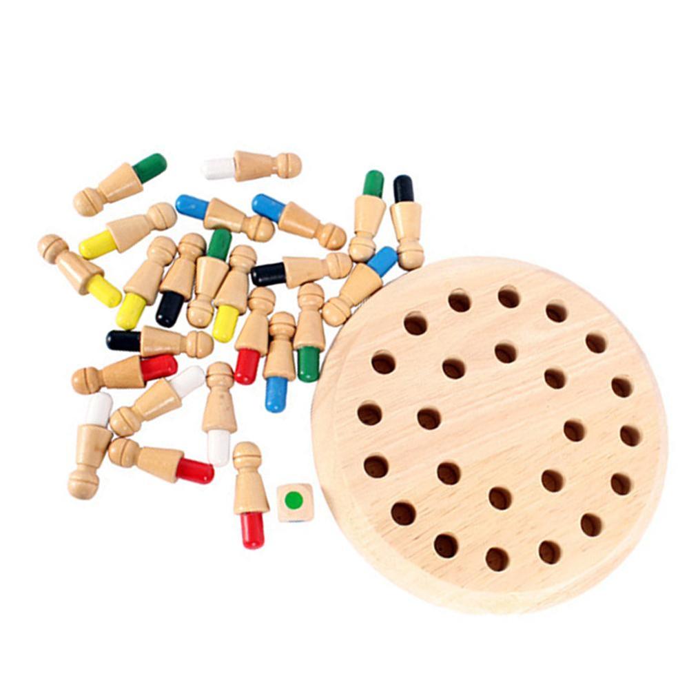 Kids Wooden Memory Match Stick Chess Game Children Early Learning Toys Wooden Toy Educational Game Fun Color Memory Toy-ebowsos