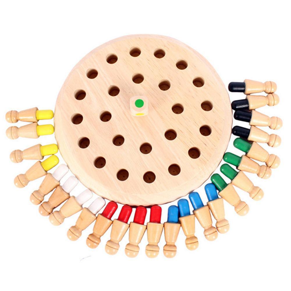 Kids Wooden Memory Match Stick Chess Game Children Early Learning Toys Wooden Toy Educational Game Fun Color Memory Toy-ebowsos