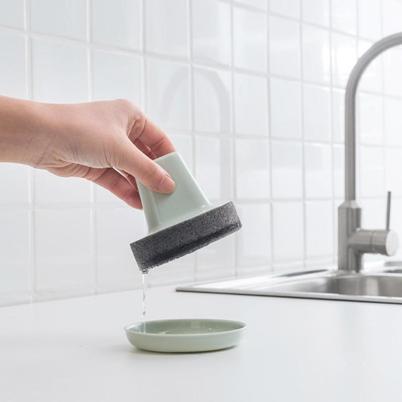 Kitchen Cleaning Brush Scrubber Washing Dish Bowl With Hand Protector And Tray Sink Sponge Kitchen Pot Cleaner Washing Tool - ebowsos