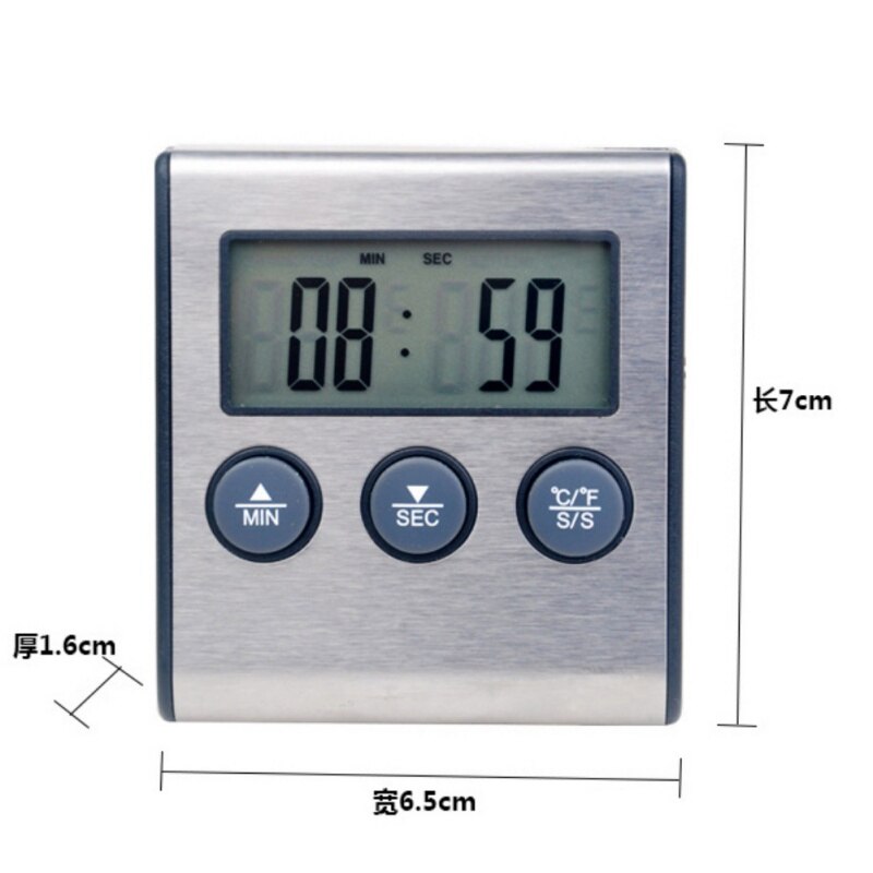 Kitchen Digital Oven Thermometer Food Cooking Meat BBQ Probe Thermometer With Timer Water Milk Temperature Cooking Tools - ebowsos