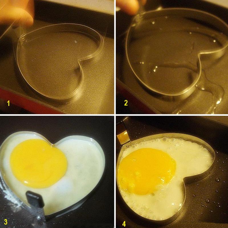 Kitchen Heart Love Shaped Cook Fried Egg Mold Pancake Stainless Steel Mould - ebowsos