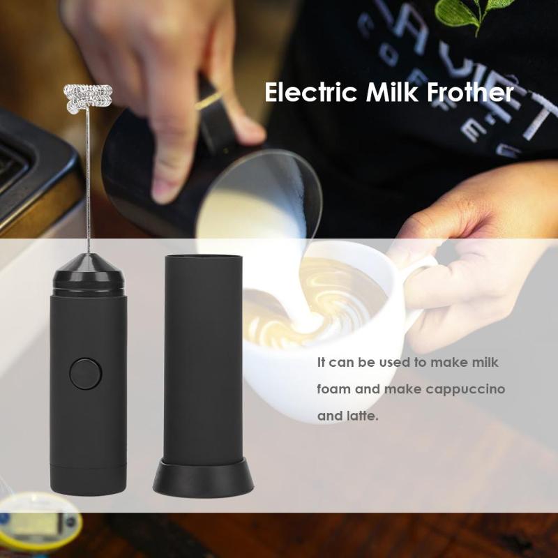 Kitchen Mini Electric Milk Foamer Food Mixer Household Handheld Coffee Frother ABS+Silica Gel+304 Stainless Steel Material - ebowsos