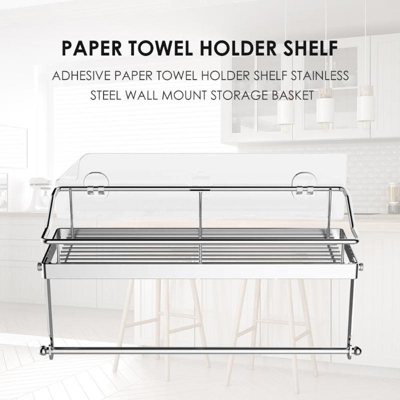 Kitchen Paper Holder Sticky Rack Tissue Organizer Holder Durable Lightweight and Delicate Bathroom Towel Shelf 31x12.5x7cm - ebowsos