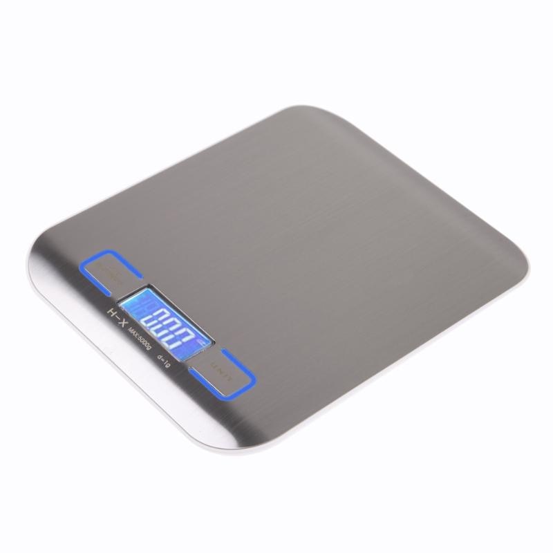 Kitchen Scale Cooking Measure Tools Stainless Steel Electronic Weight LED - ebowsos