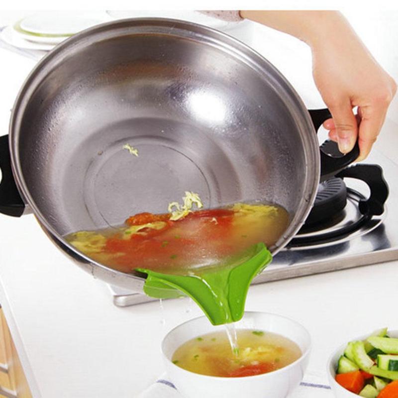 Kitchen Silicone Anti-spill Pans Rim Deflector Liquid Soup Diversion Mouth - ebowsos