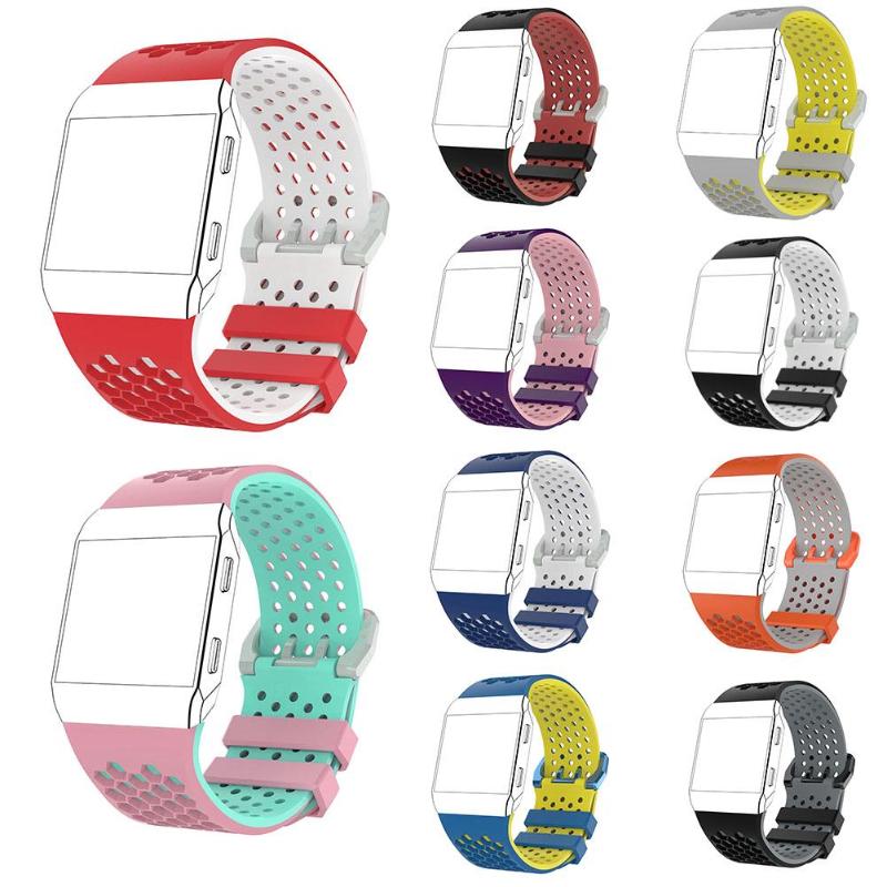 L size Silicone Watch Bands Bracelet with quick release pin for 6.1-9 inches wrist for Fitbit Ionic Smart Watch - ebowsos