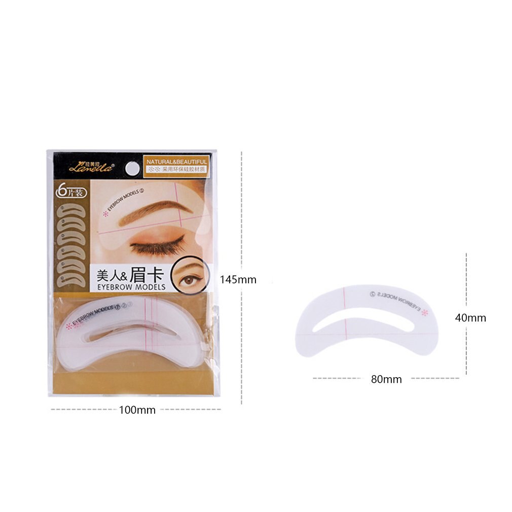 Reusable Eyebrow Stencil Eye Brow Drawing Guide Styling Shaping Grooming Template Card Makeup Tools - ebowsos