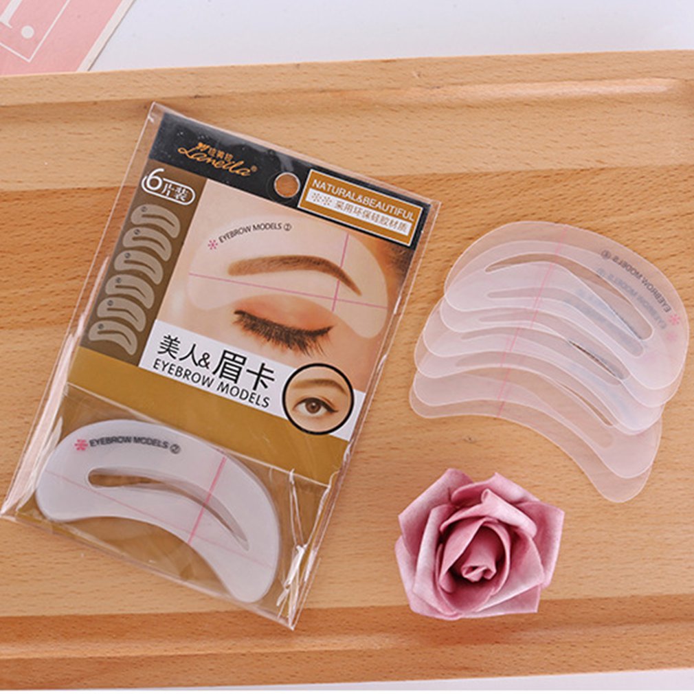 Reusable Eyebrow Stencil Eye Brow Drawing Guide Styling Shaping Grooming Template Card Makeup Tools - ebowsos