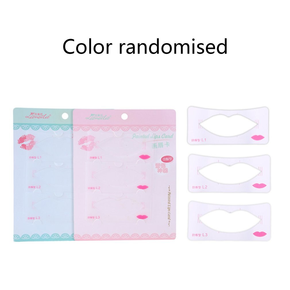Reusable Painted Lips Card Lip Stencil Lip Drawing Guide Shaping Grooming Template Card Makeup Tools - ebowsos