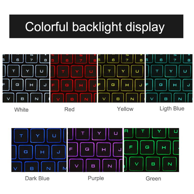 LED 7 Colors Tablet Keyboard Wireless Backlit Keyboard  Aluminium Bluetooth Keyboard Smart Folio Case for iPad 9.7" iPad air 1 - ebowsos