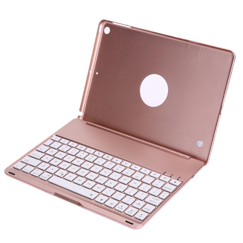 LED 7 Colors Tablet Keyboard Wireless Backlit Keyboard  Aluminium Bluetooth Keyboard Smart Folio Case for iPad 9.7" iPad air 1 - ebowsos