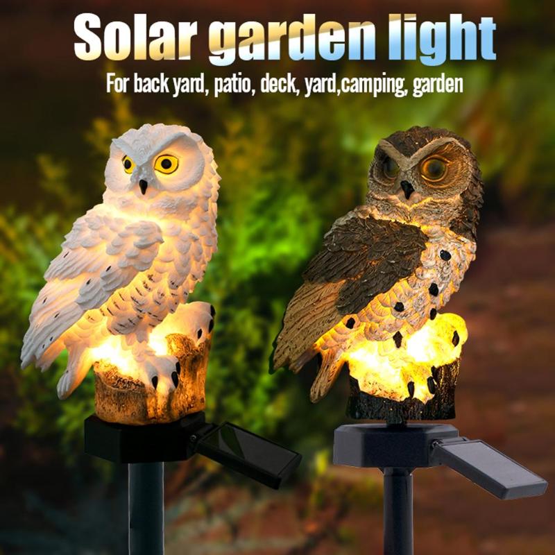 LED Garden Lights Solar Owl Shape Night Lights 2019 New Arrival Solar-Powered Lawn Lamp Home Garden Creative Solar Lamps - ebowsos