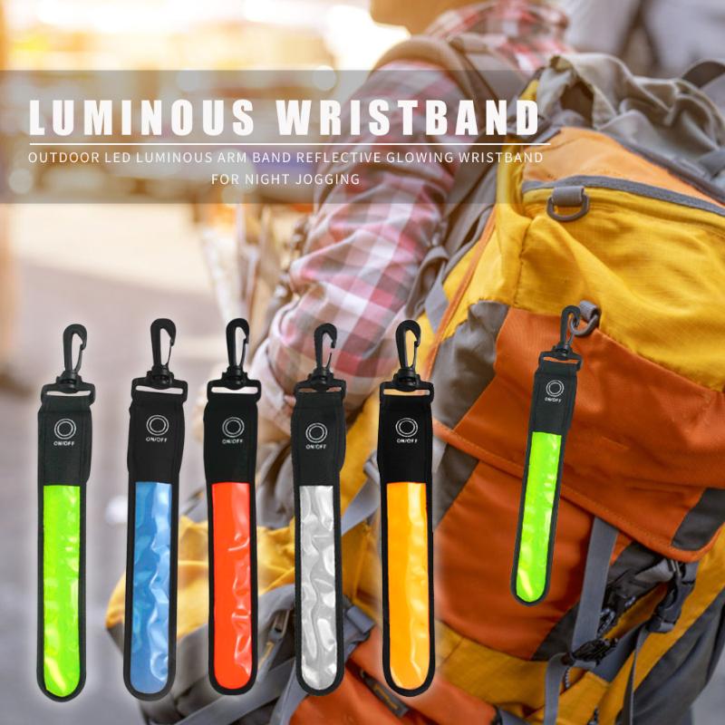 LED Luminous Arm Band Environmental Protection and Durability Luminous Flash Safety Wristband Belt for Night Jogging-ebowsos
