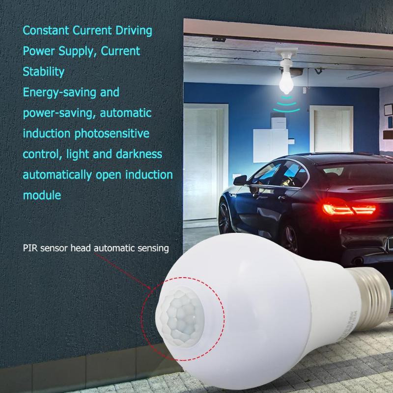 LED PIR Motion Sensor Lamp 5/7/9/12w AC85-265V Led Bulb Auto Smart Led PIR Infrared Light E27 Motion Sensor Light for Home - ebowsos