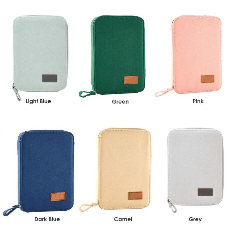 Large Capacity Pencil Cosmetic IPAD Bag Wide Scope of Application Practical Economy Simple Solid Color Canvas Stationery Box - ebowsos