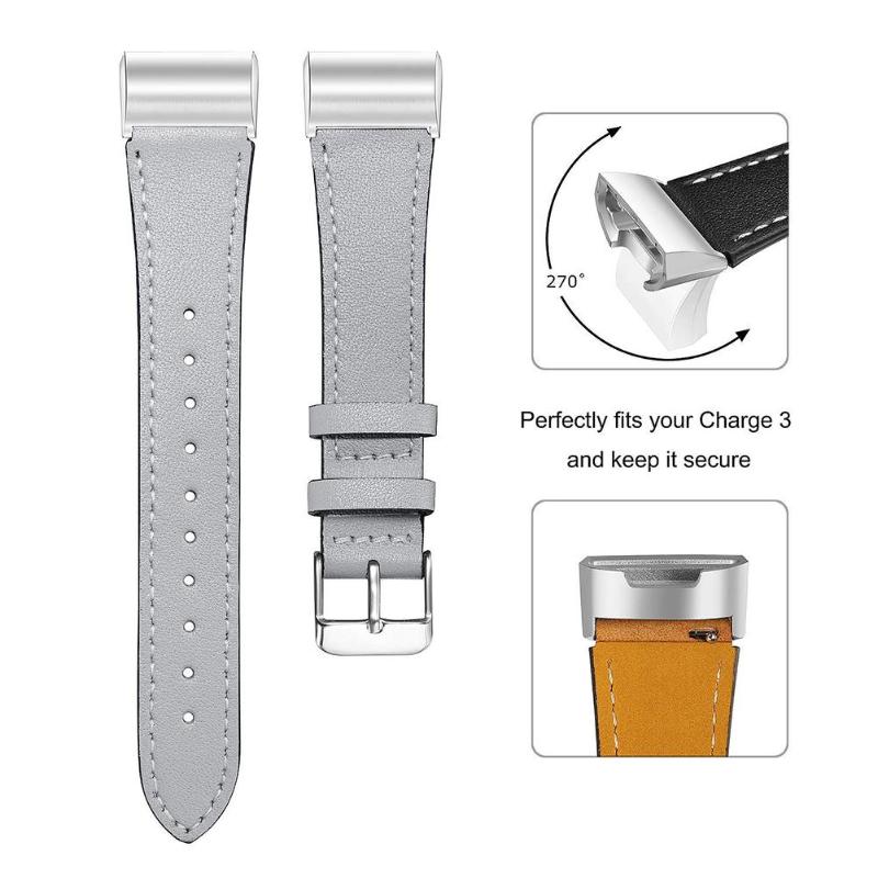 Leather Adjustable Watch Band Smart Bracelet Wrist Strap Replacement for Fitbit Charge 3 High Quality Watch Band Strip Promotion - ebowsos