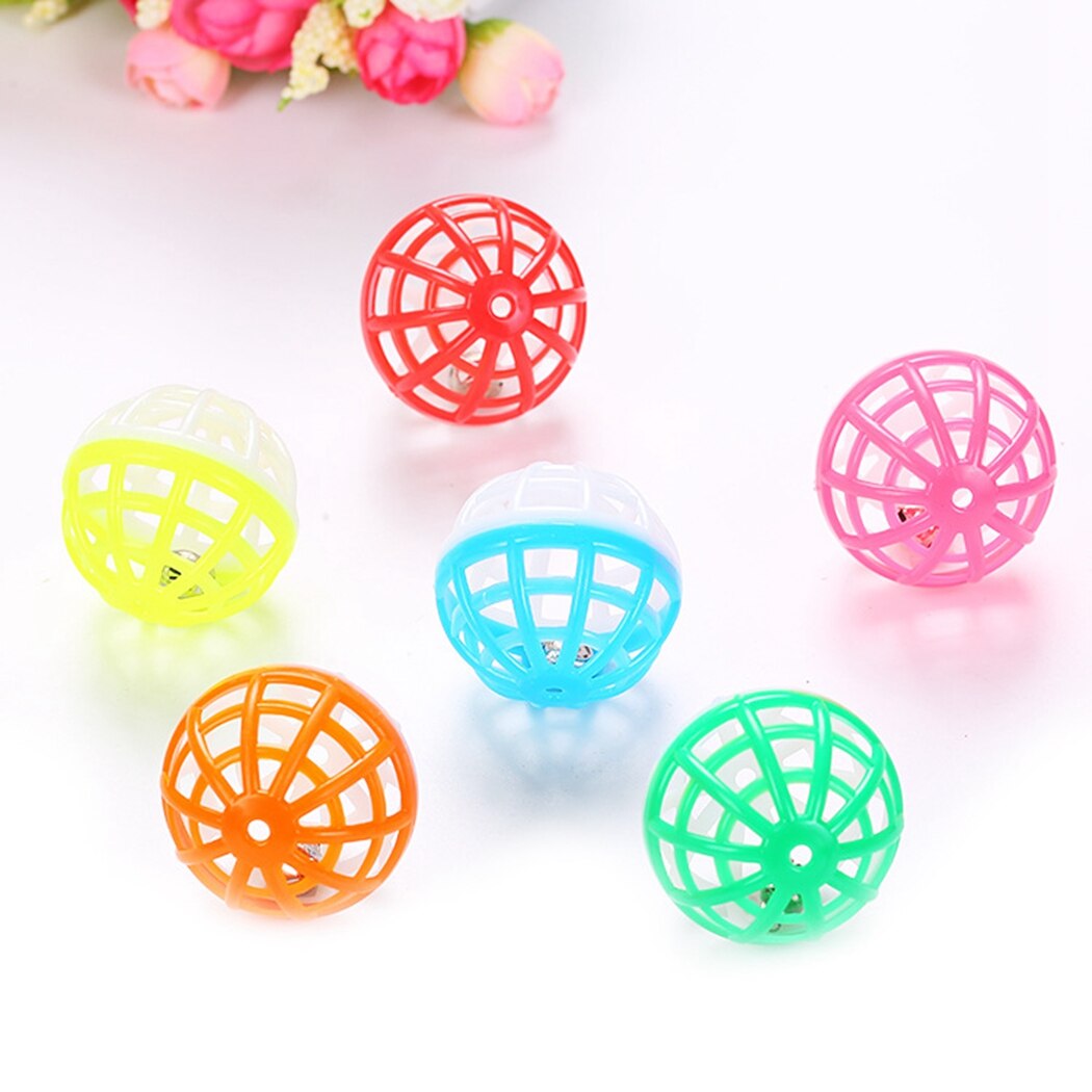 10pcs Funny Candy Colors Cat Ball Toys Interactive Pumpkin Shape Cat Bell Toy Kitten Training Toy Pet Supplies-ebowsos