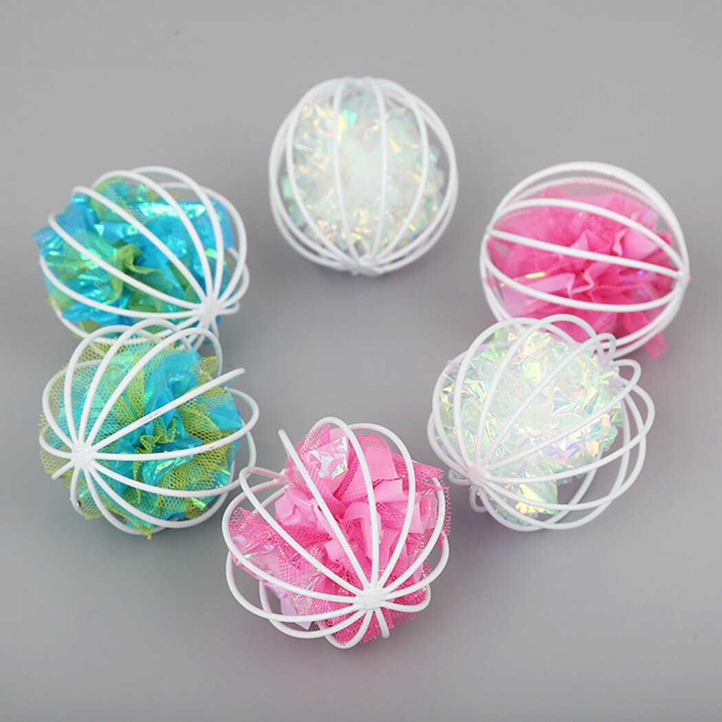 1Pc Funny Candy Color Cat Ball Toy Interactive Crinkle Ball In Cage Cat Play Ball Cat Teaser Cat Ball Toy Pet Supplies-ebowsos