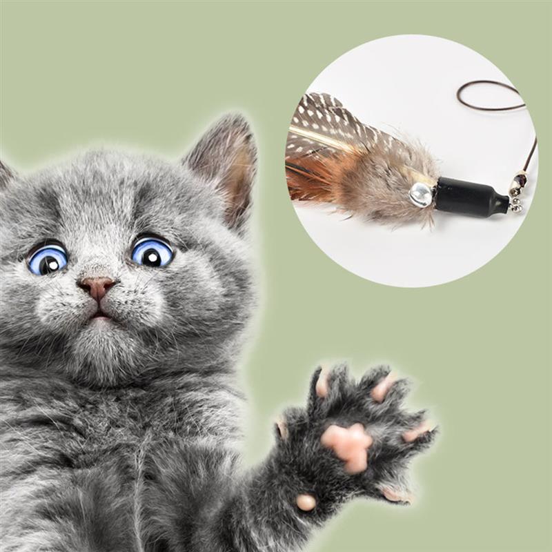 1pc Cat Teaser Wand Fake Feather Bell Decor Cat Interactive Toy Cat Training Toy Pet Supplies Cat Favors-ebowsos