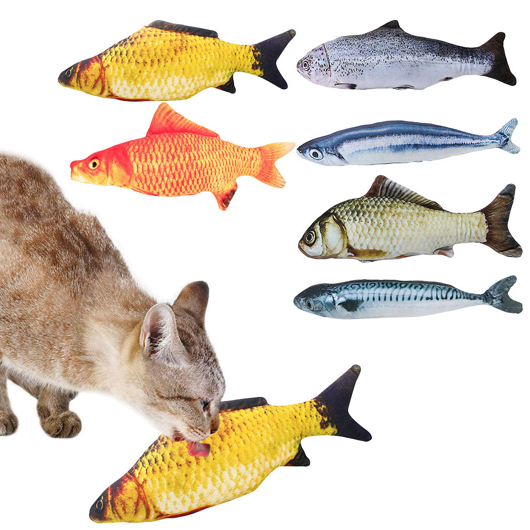 1pc Catnip Toys Realistic Fish Shape Bite Resistant Cat Chew Toy Pet Toy With Catnip Pet Interactive Supplies-ebowsos