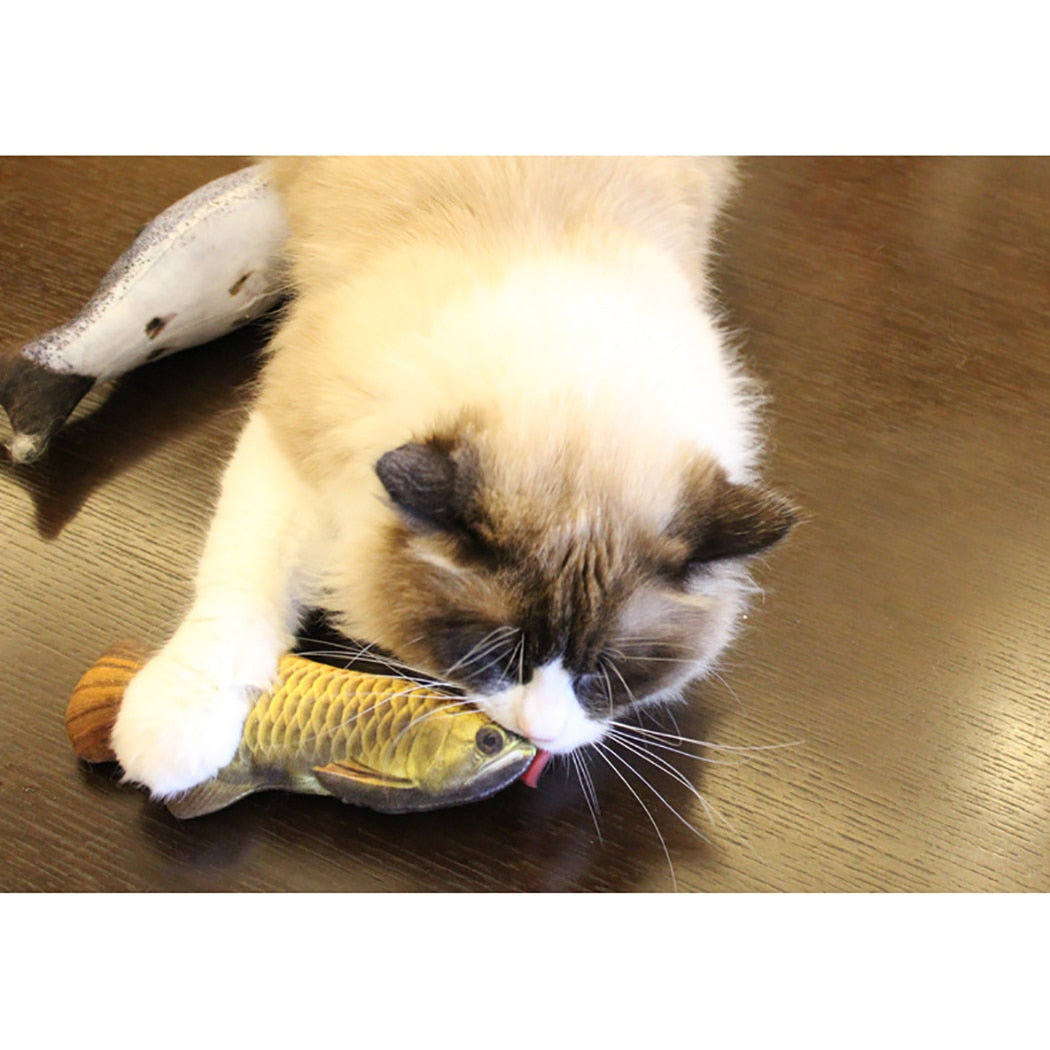 1pc Catnip Toys Realistic Fish Shape Bite Resistant Cat Chew Toy Pet Toy With Catnip Pet Interactive Supplies-ebowsos