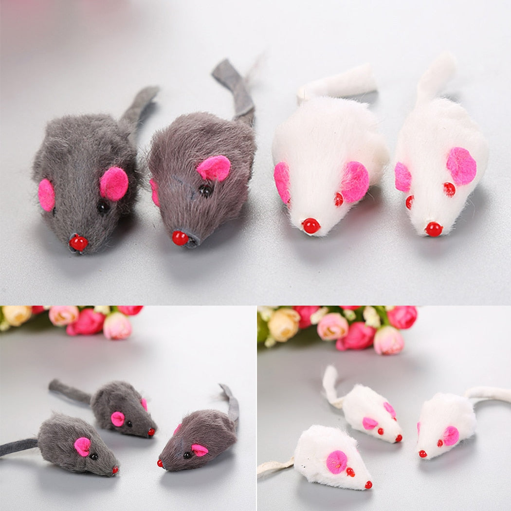 1pc Funny Cat Mice Toy Bite-Resistant Interactive Cute Mini Cat Teaser Toy Cat Bite Toy Pet Interaction Supplies-ebowsos