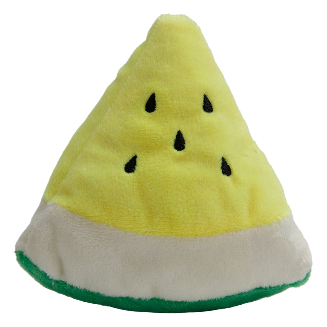 1pc Funny Pet Toys Interactive Cute Watermelon Fruit Shape Dog Squeaky Toy Dog Plush Toy Pet Supplies-ebowsos