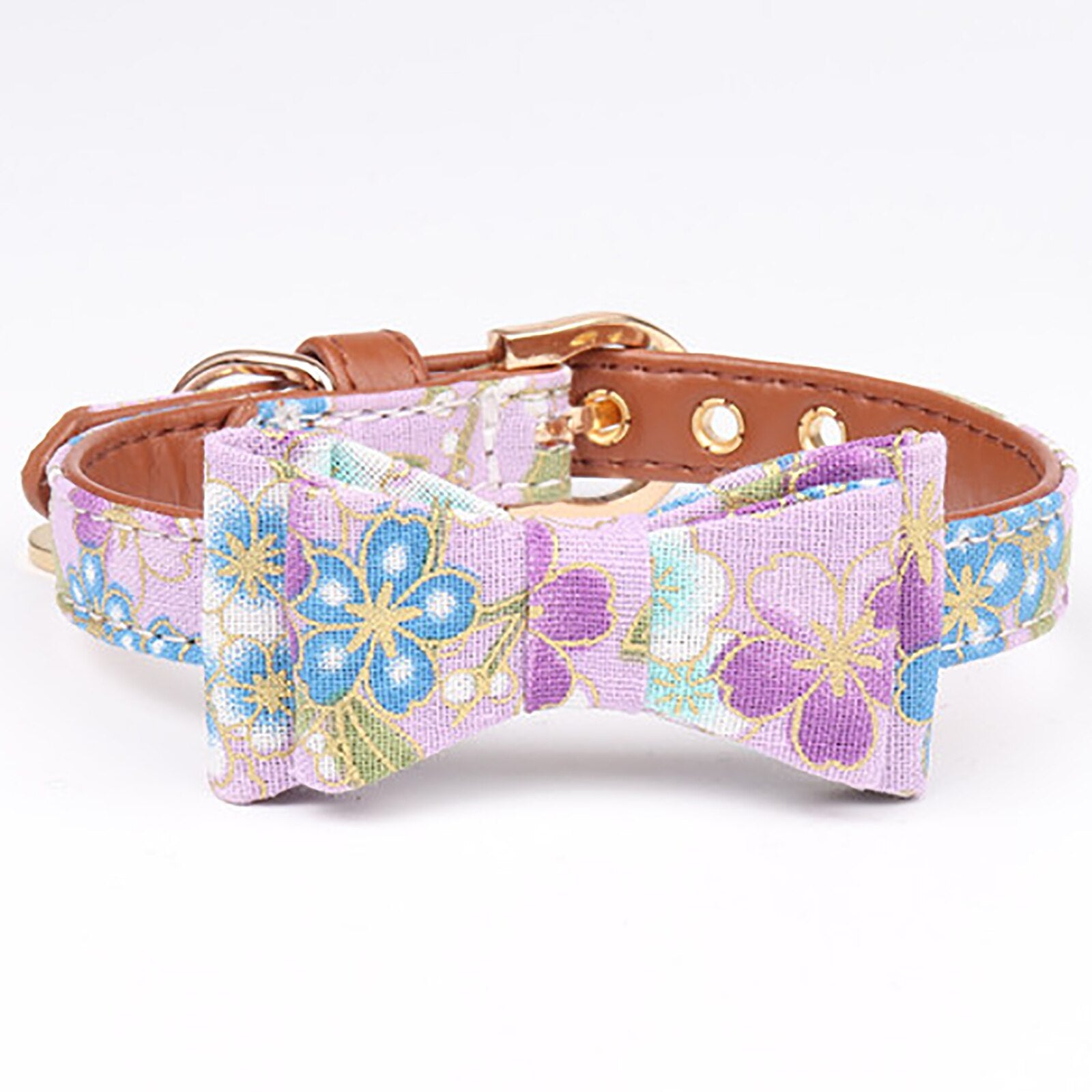 Adjustable Pet Dog Collar Floral Printed Cute Bow Dog Collar Necklace For Small Dog Pet Clothing Accessories Supplies-ebowsos
