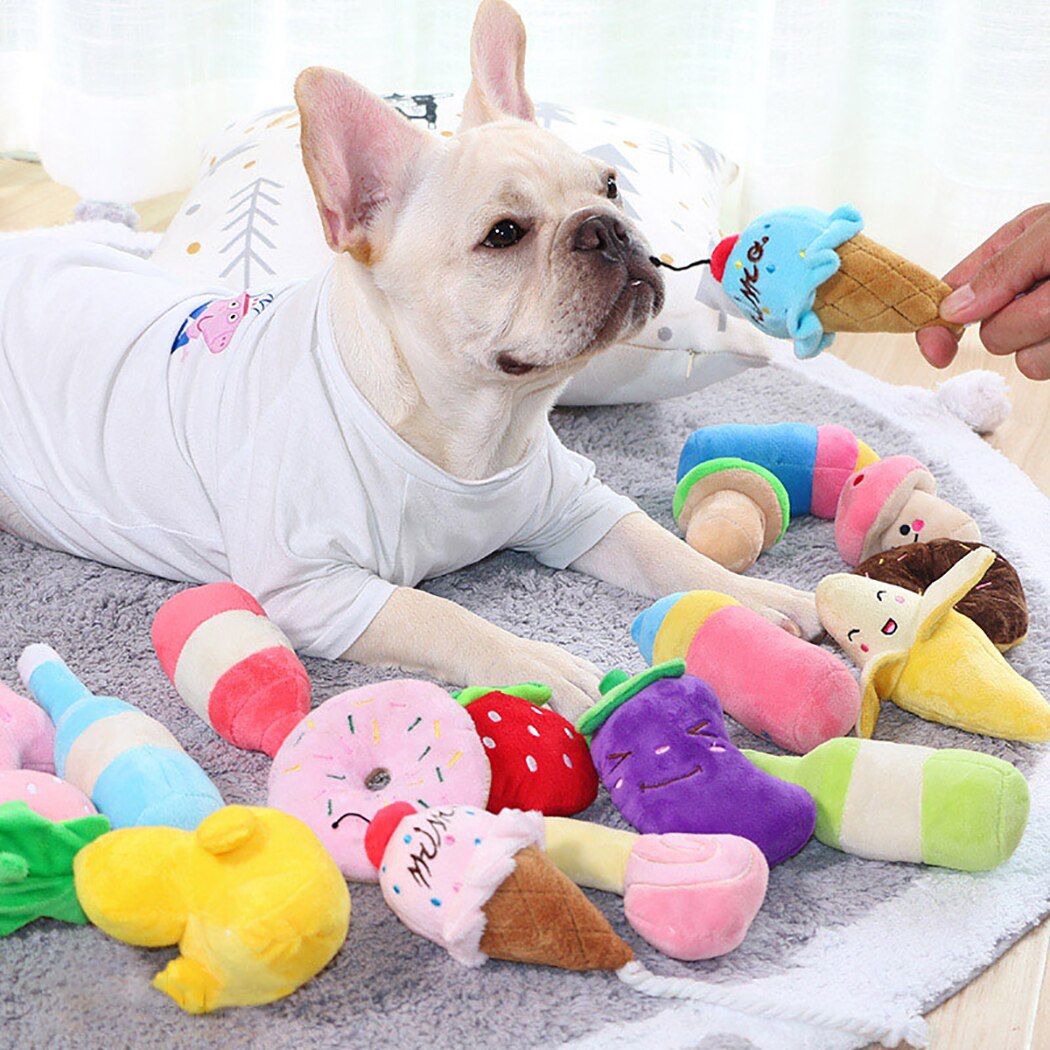Cartoon Dog Toys Stuffed Squeaking Pet Toy Cute Plush Puzzle For Dogs Cat Chew Squeaker Squeaky Toy For Pet Supplies-ebowsos