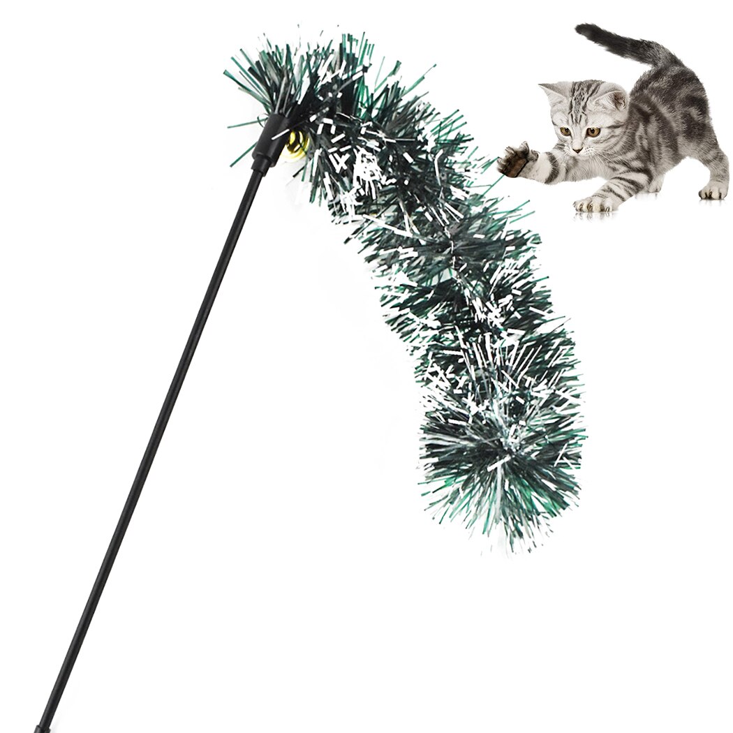 Creative Sequin Cat Teaser Wand Funny Cat Teaser Toy Cat Interactive Toy For Christmas Pet Supplies-ebowsos