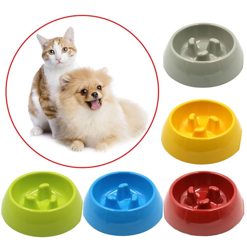 Non-Toxic PP Resin Stainless Steel Combo Pet Dog Bowl Puppy Cat Bowl Water Food Storage Feeder Rice Basin 6 Colors-ebowsos