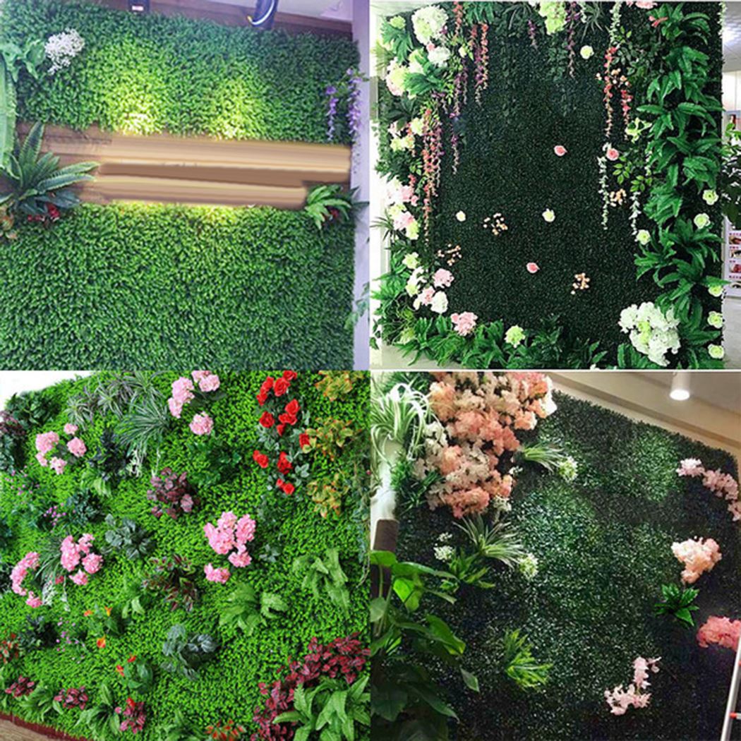 Lifelike Simulated Plant Wall Hedge Plant Decorative Creative Artificial Plant Fake Plant For Wall Garden Home Garden DIY Decor-ebowsos