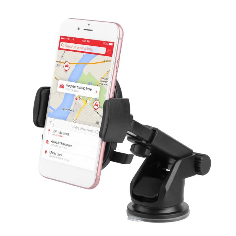 Long Neck One Touch Car Phone Mount Holder Dashboard Suction Cup Clamp Stand Bracket for iPhone Samsung High Quality Holder - ebowsos
