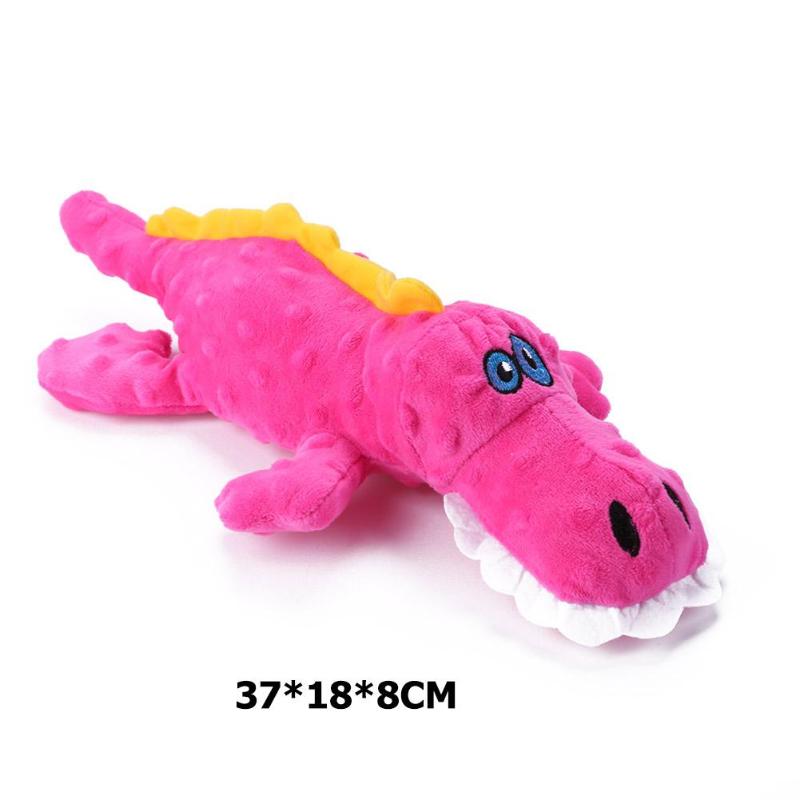 Lovely Dog Plush Toys Interactive Crocodile Bite-resistant Molars Personality Shape Bite Resistance Toy for Puppy 37x18x8cm - ebowsos
