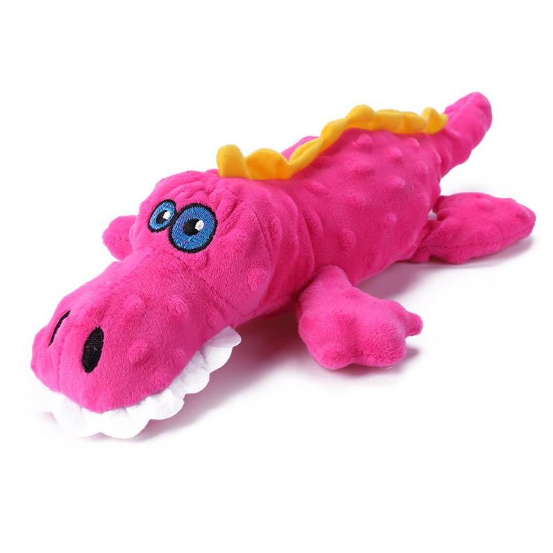 Lovely Dog Plush Toys Interactive Crocodile Bite-resistant Molars Personality Shape Bite Resistance Toy for Puppy 37x18x8cm - ebowsos