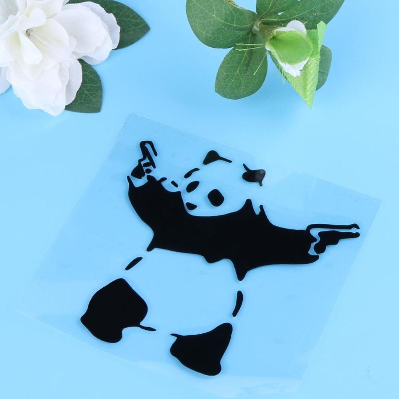 Lovely Panda with Two Guns 3D Car Truck Window Reflective Funny Cute Animal Sticker Decal Auto Decoration Accessories Promotion - ebowsos