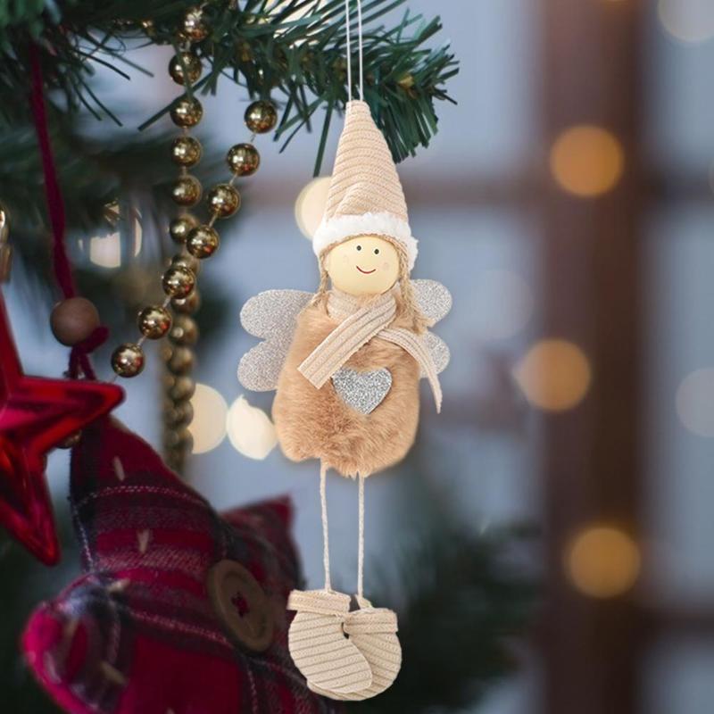 Lovely Plush Love Heart Doll Shape Pendant Various Specifications Optional Creative Unique Christmas Tree Ornament for Children - ebowsos