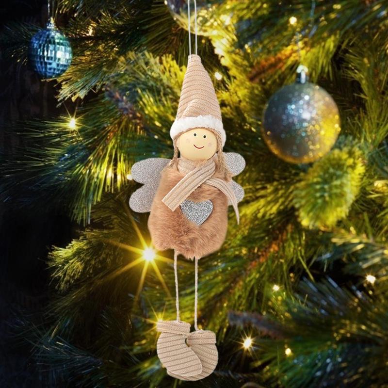 Lovely Plush Love Heart Doll Shape Pendant Various Specifications Optional Creative Unique Christmas Tree Ornament for Children - ebowsos