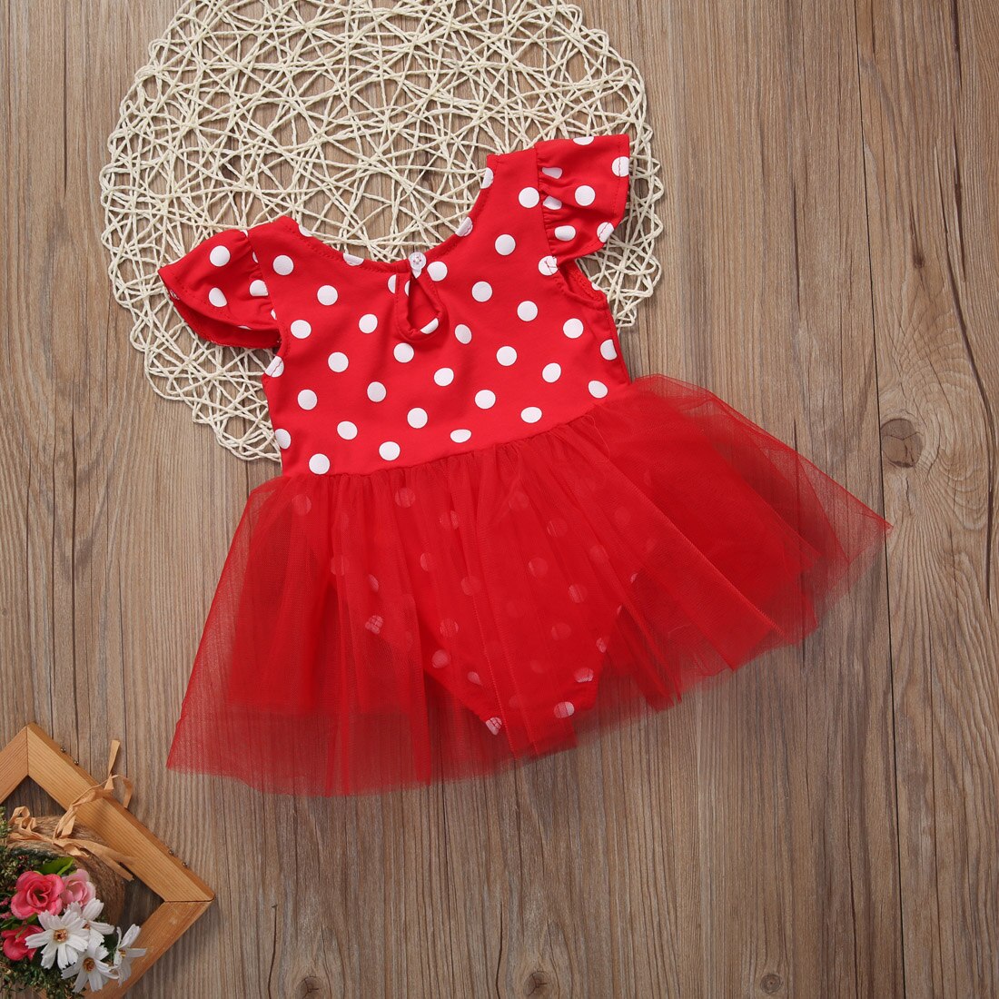 Lovely Toddler Baby Girls Tulle Tutu Dress Kids Red Dot Party Dresses cute  bodysuit  New - ebowsos