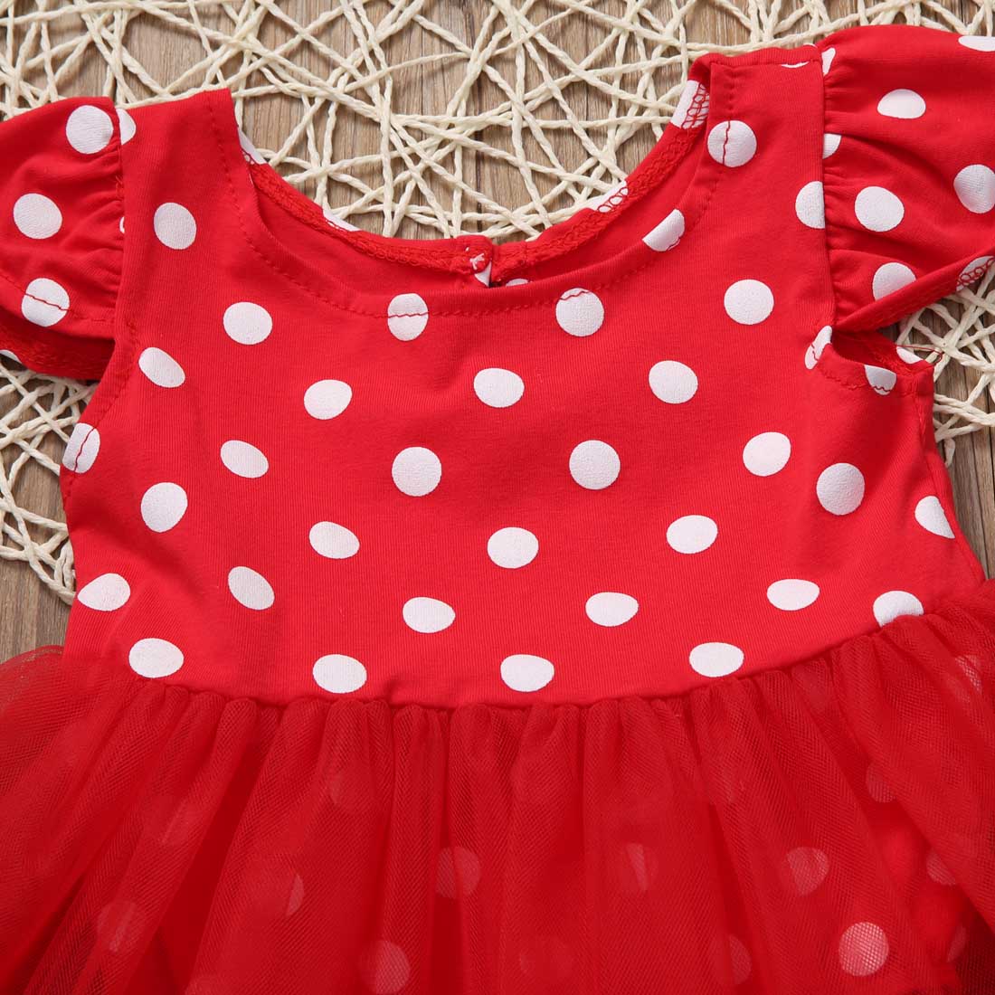 Lovely Toddler Baby Girls Tulle Tutu Dress Kids Red Dot Party Dresses cute  bodysuit  New - ebowsos