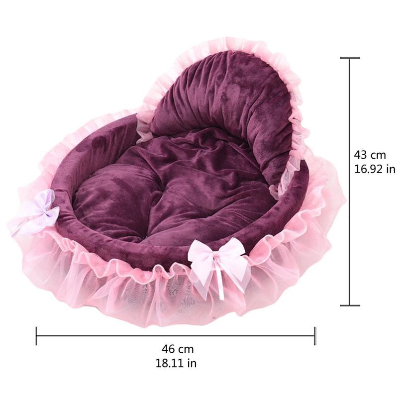 Luxury Lace Pet Bed To Improve Sleep Comfortable Pet Princess Cat Kitty Sofa Warm Dog Mattress Circular Pet Bed-ebowsos