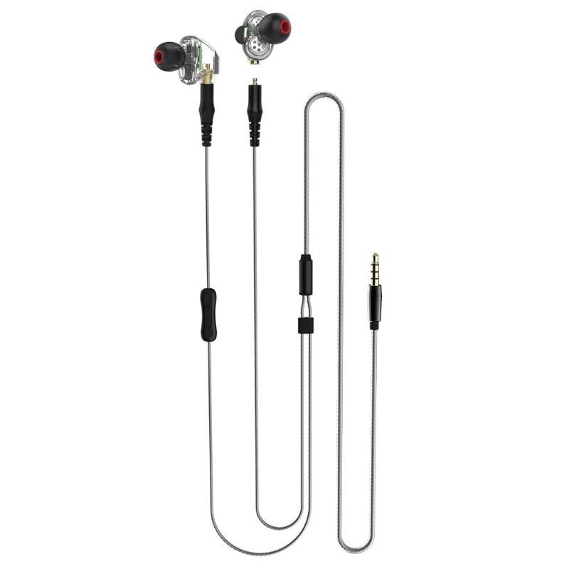 M2 Dual Moving Coil Bluetooth In-ear Earphones Stereo HiFi Headset 3.5mm Wired Sport Headhone with Microphone High Quality - ebowsos