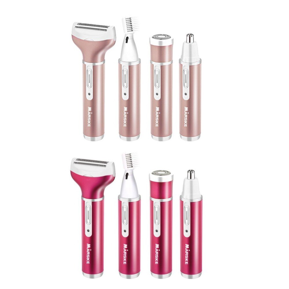MARSKE 4-In-1 Multifunction Hair Trimmer Epilator Eyebrow Beard Shaver Rechargeable Nose Ear Trimmer Hair Removal 2018 Hot New - ebowsos
