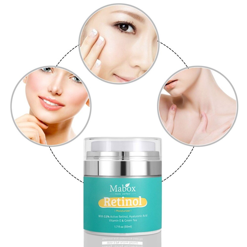 Mabox 50ML Moisturizer Face Cream Vitamin E Collagen Anti Aging Wrinkles Acne Hyaluronic Acid Whitening Cream Women Skin Care - ebowsos