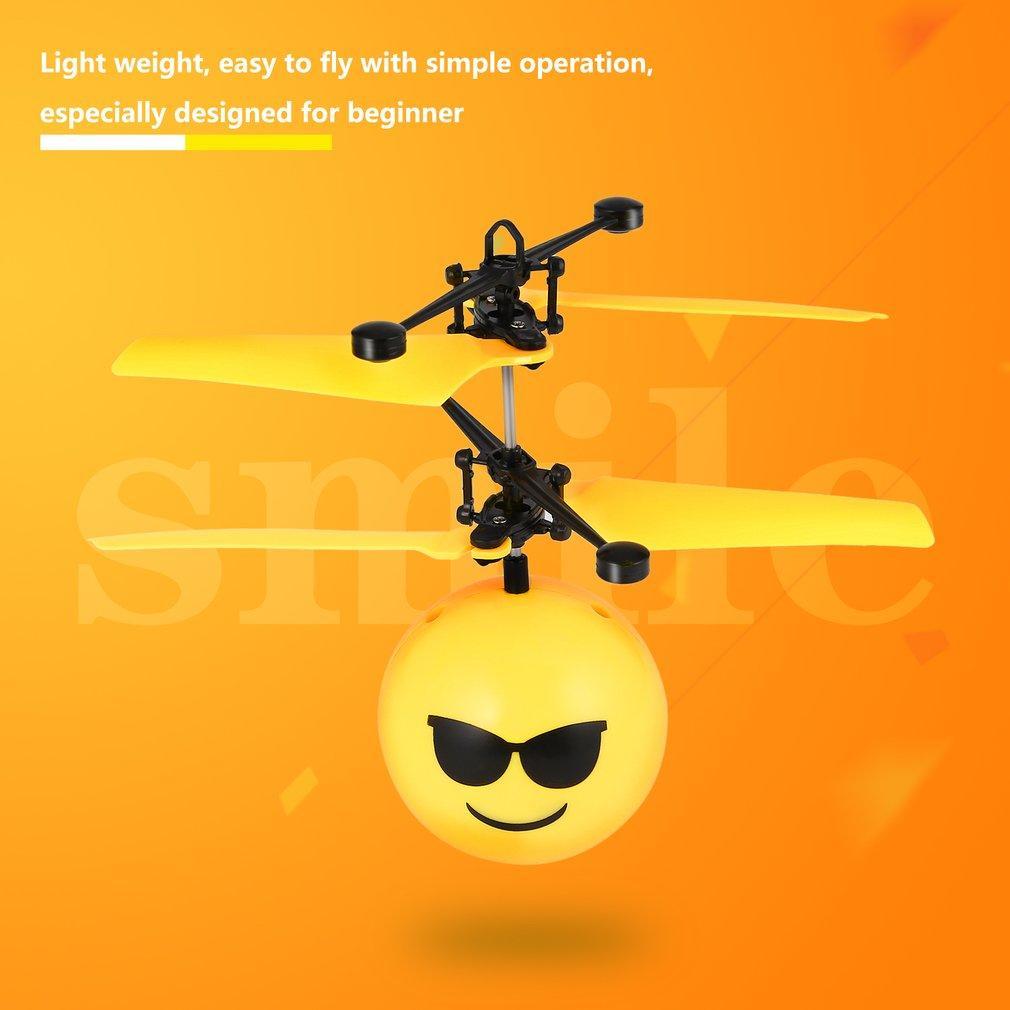 Magic Electric Flying Ball Helicopter Built-in LED Lighting Kids Toy Gift Funny expression Flying Ball Toy-ebowsos