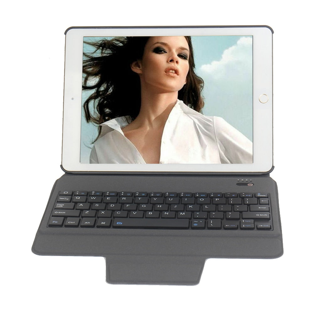Magnetically Bluetooth Wireless Keyboard Leather Case Cover For iPad air air2 iPad pro 9.7 inch Bluetooth Keyboard Case - ebowsos